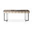 Bureau à 2 tiroirs brun + noir massif + bois manufacturé + acier inoxydable-119961333-119961335