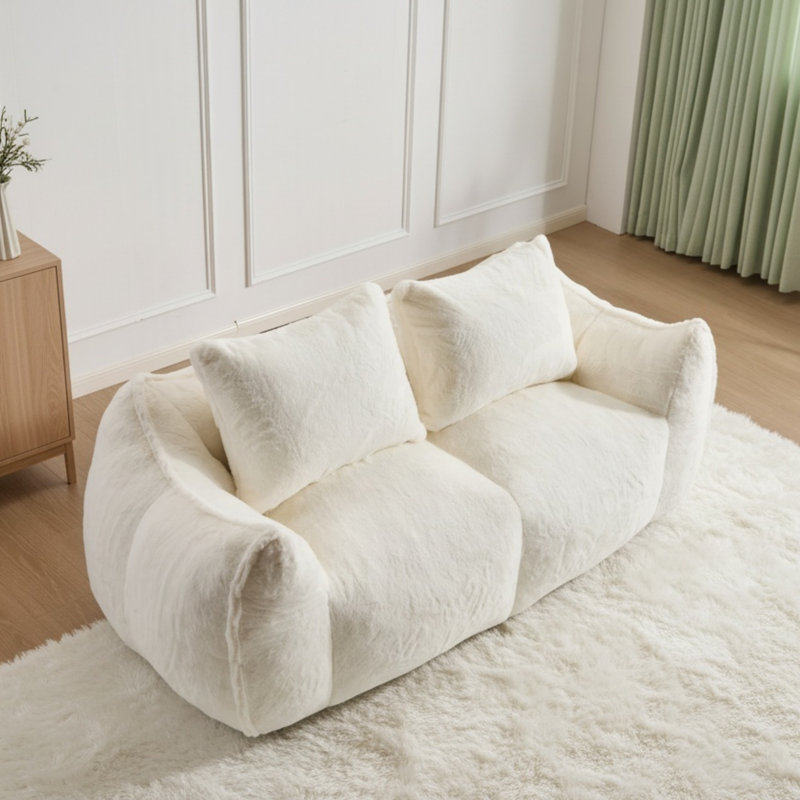 Fauteuil de lecture Loveseat Leisure, Tissu blanc