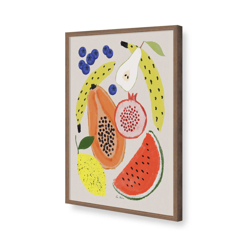 Reproduction d'art acrylique sur fruits par Garima Dhawan, H 16 po x l 12 po, Brun