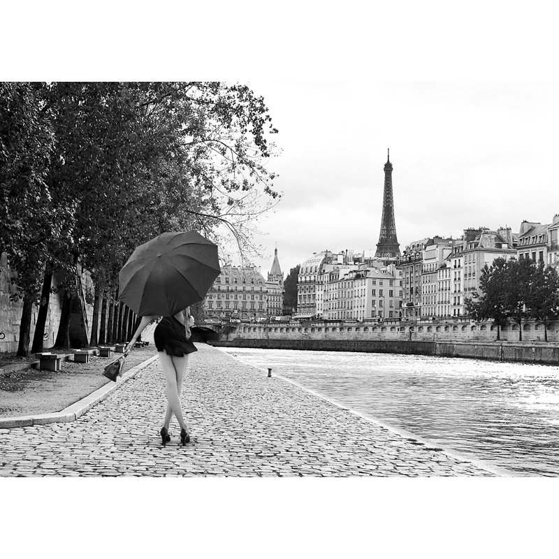 3AP6271 Quay Of The Seine (BW) by Julian Lauren - Wrapped Canvas Art Prints, 70cm H x 100cm W x 4cm D