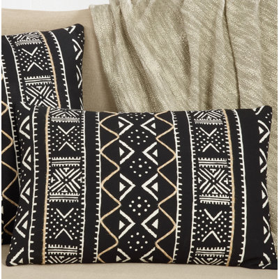 Malian Collection Cotton Lumbar Pillow Cover & Insert