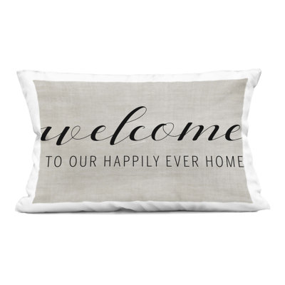 Happily Ever Home Welcome Decorative Printed Throw Pillow, design by Amanda Murray