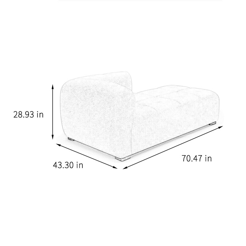 Chaise longue simple et confortable, Orienté à gauche (vu de face)