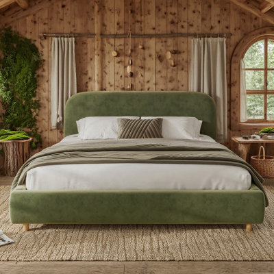 Issabell Upholstered Platform Bed With Wood Slats