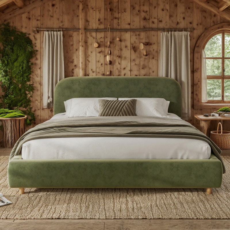 Issabell Upholstered Platform Bed With Wood Slats
