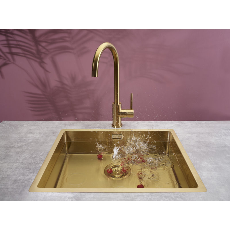 Miami Single Bowl Undermount Kitchen Sink, Gold