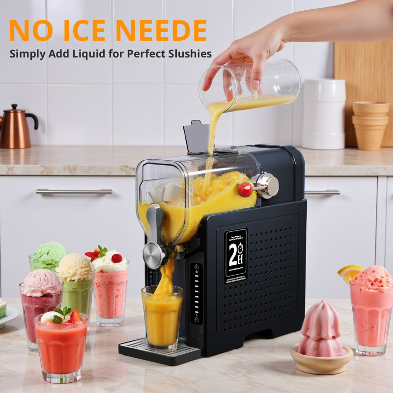 Slushie Machine, 15-Minute Slushy Machine(Fastest Results) For Home, Frozen Drink And Slushie Maker With 6 Preset Programs, 12-hours long-lasting cooling