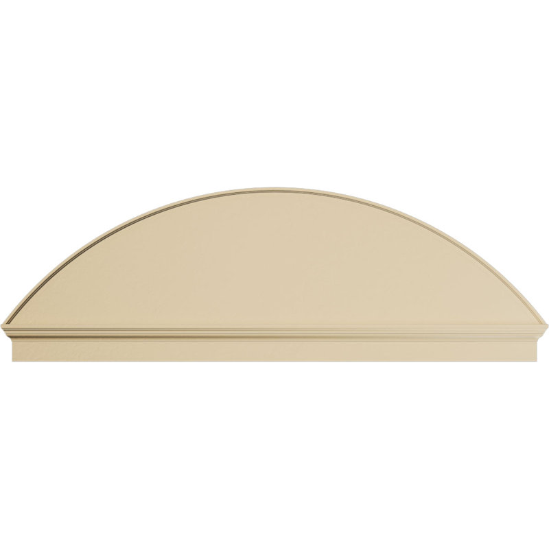 84"W x 27-7/8"H x 2-1/2"P Segment Arch Smooth Signature Urethane Combination Pediment, Primed Tan, 84" x 27.875" x 2.75"