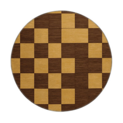 Tapis d'intérieur et d'extérieur à carreaux brun