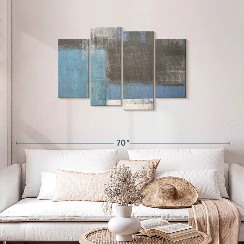 Avery Blue Gray Abstract, 27" H x 43" W