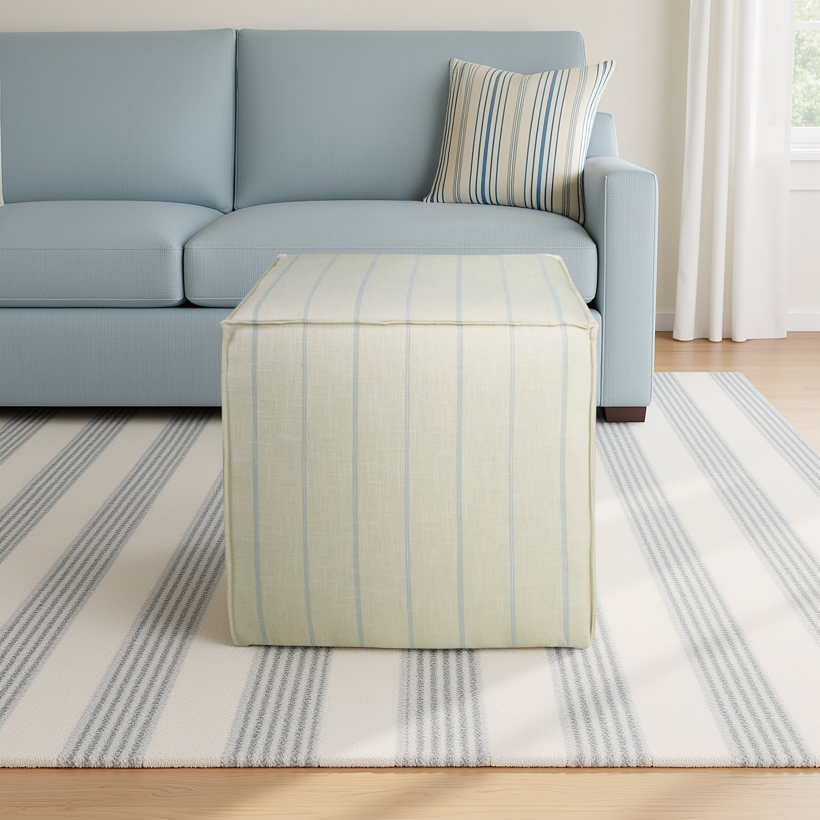 Esmerelda Upholstered Ottoman, Fritz Sky