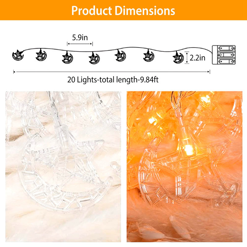 LED Star Moon IP43 Waterproof String Lights