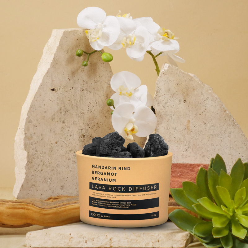 Lava Rock Diffuser - Mandarin Rind | Bergamot | Geranium