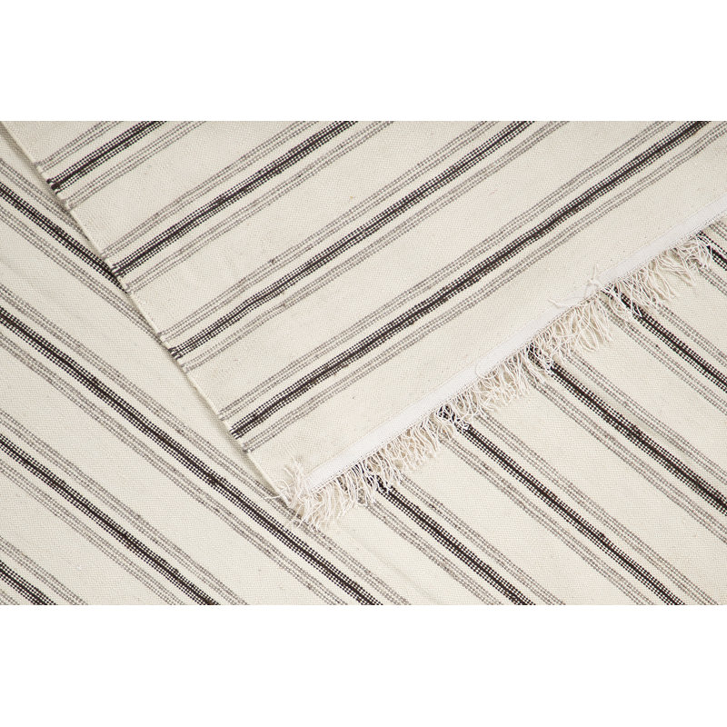 Textures Wool Striped Area Rug in Blue, Rectangle 3' x 5'