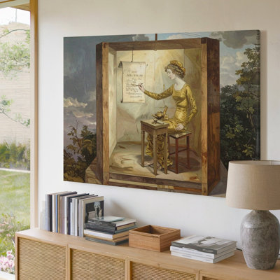 Art mural mural, toile d'écriture mystique, pavillon doré, toile Canvassurreal