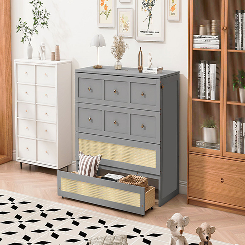 Lit escamotable double avec grands tiroirs, Gris