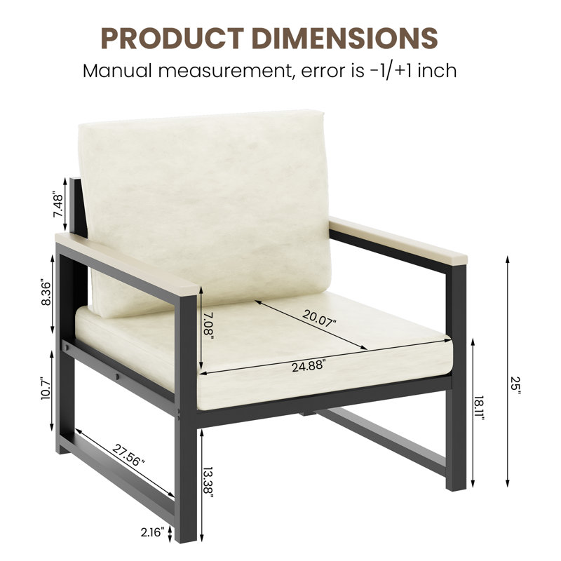 Zindanlari Faux Leather Armchair, White Faux Leather