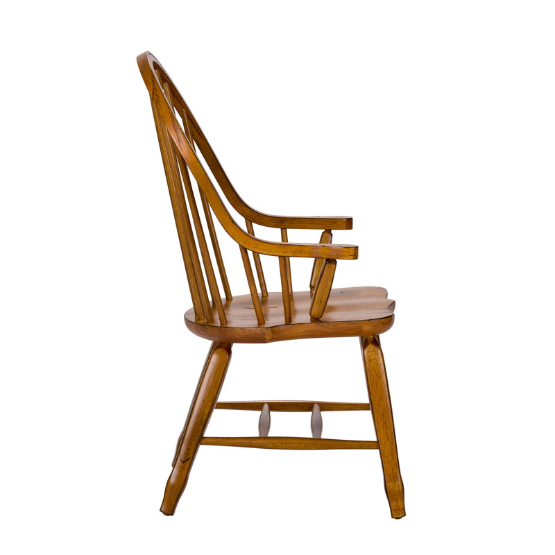 Makira Windsor Back Arm Chair, Rustic Oak