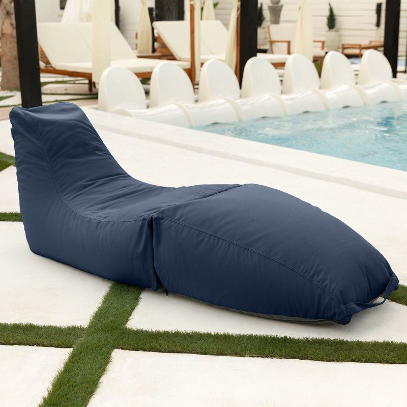 Prado 68'' Long Single Chaise Sunbrella with Cushions, Navy