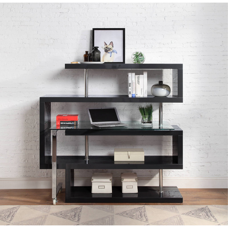 Bureau en L, bureau d'écriture, bureau, Noir, noir, noir, noir