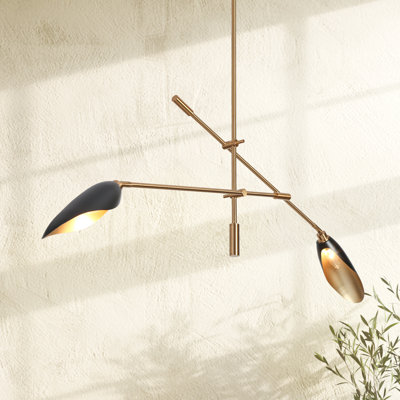 Lakendria 2-Light Dimmable Unique Modern Linear Chandelier