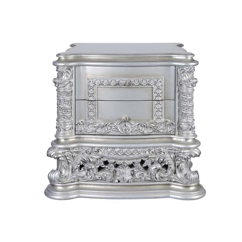 Table de chevet Valkyrie, finition platine antique