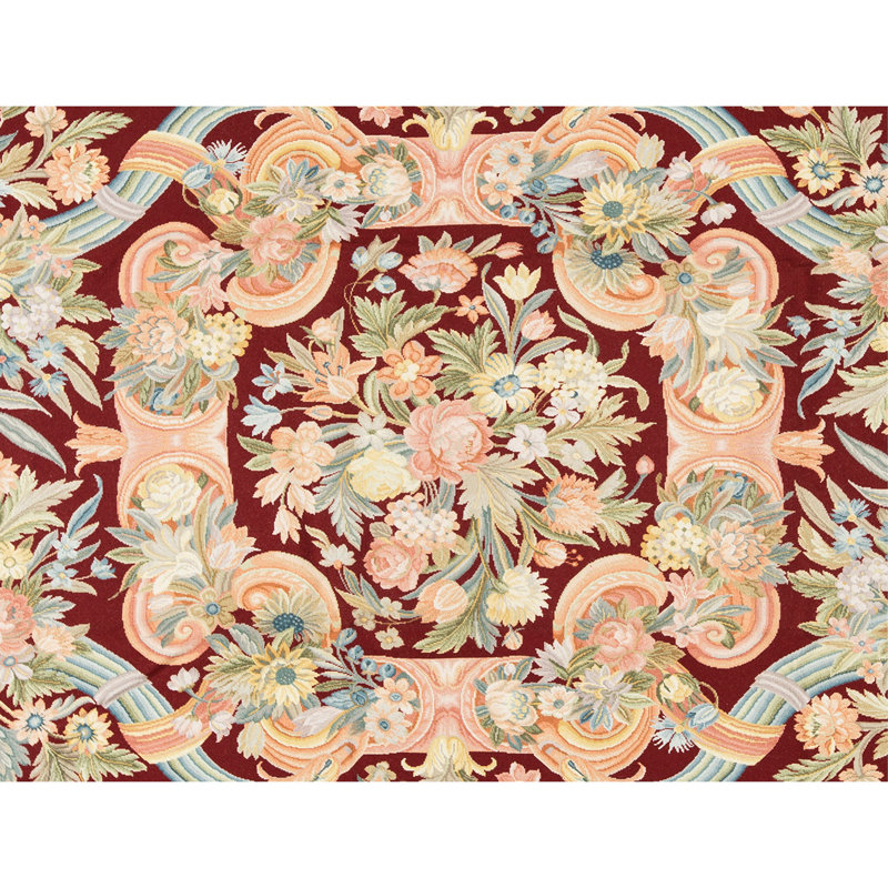 Hand-Knotted High-Quality Red and Beige Area Rug