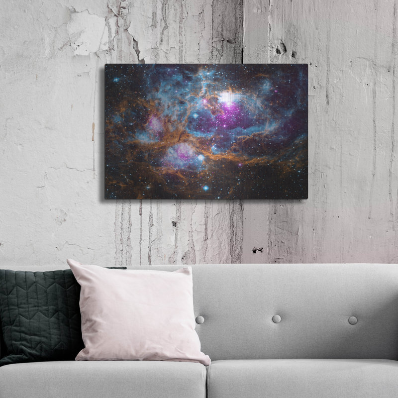 «Cosmic Winter Wonderland», art mural en métal, H 24 po x l 36 po