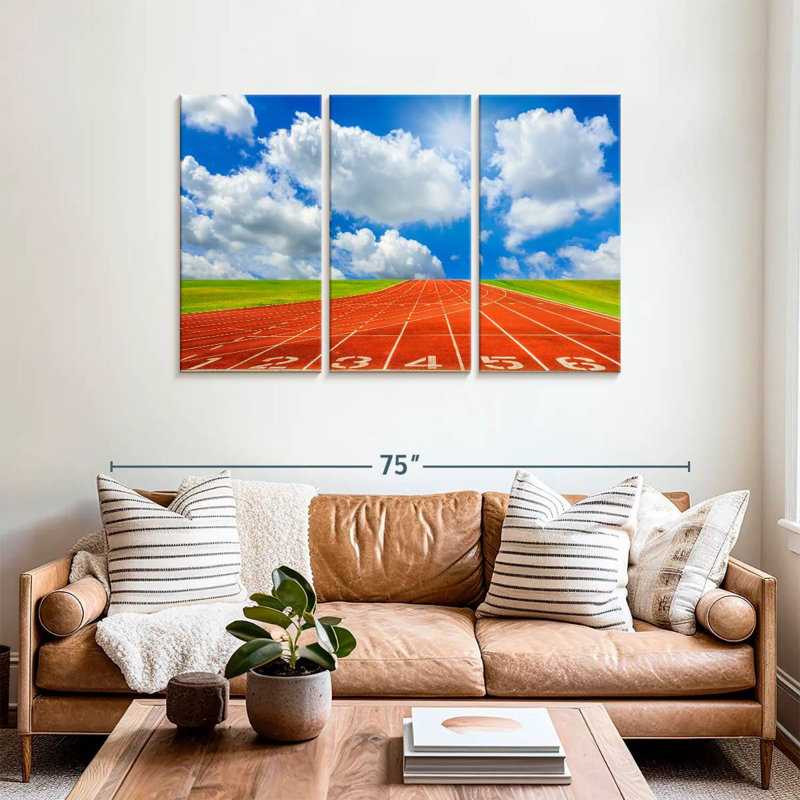 Cloudscape Over Running Track, 36" H x 57" W