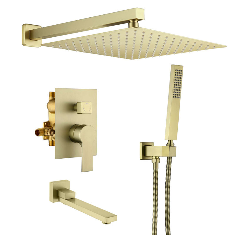 All-In-One Kit with Rough in-Valve, Brushed Gold 