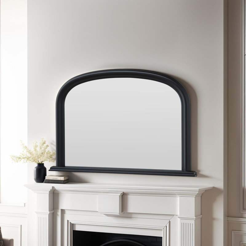 Lynn Arched Overmantle Mirror, Black
