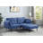 Nafisa Blue Fabric Adjustable Sofa & Ottoman