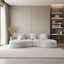 Canapé modulaire incurvé contemporain en velours côtelé avec coussins éparpillés Contemporary-275403464