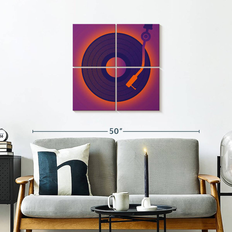 Abarca Glowing Vinyl Record, 26" H x 26" W