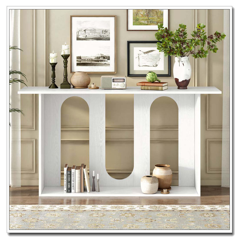 Console avec tablette, convient au vestibule, au couloir du salon, Blanc