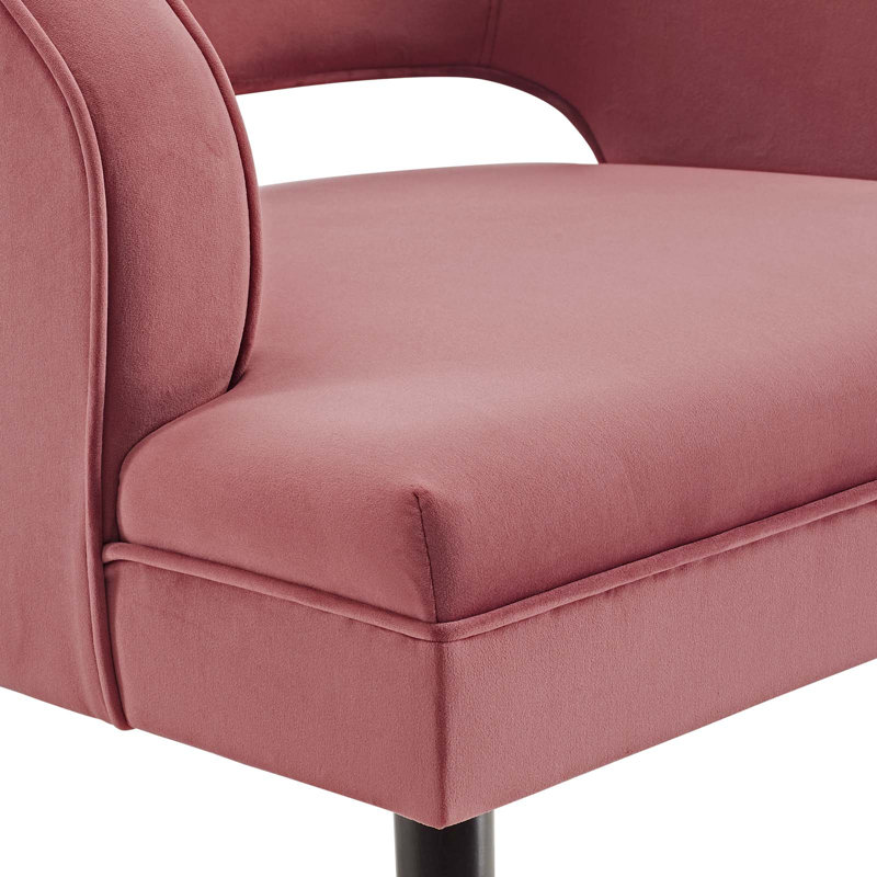 Carson Carrington Taktsberget Velvet Armchair by Modway, Dusty Rose