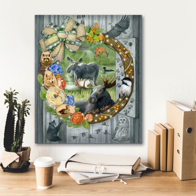 Toile épique Graffiti «Moose and Friends» par Art and a Little Magic, 20 po x 24 po