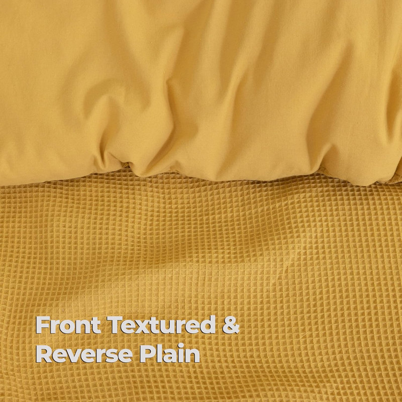 Waffle Duvet Cover Set – Cotton, Super Soft & Breathable, Hypoallergenic, Machine Washable Waffle Weave Bedding-Room Decor & Bedding Set