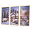 «Winter Christmas Scene A Treasured Time», ensemble d'art mural sur toile encadré traditionnel de 3 pièces-1450804344-1450804345