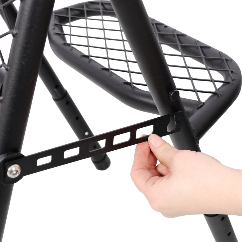 Échelle de pneu réglable et pliable, marchepied en acier noir durable, tabouret polyvalent pour accès au toit d'un véhicule utilitaire, camping et lavage de voiture