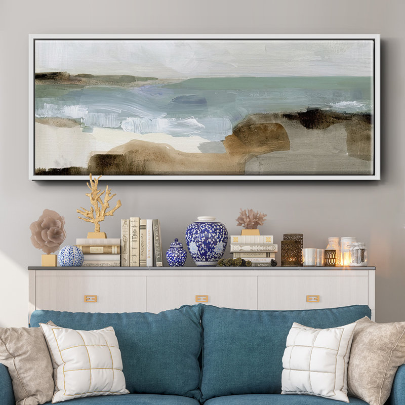 «Ocean Sigh III», toile encadrée, Blanc, H 24 po x l 60 po x P 1,5 po