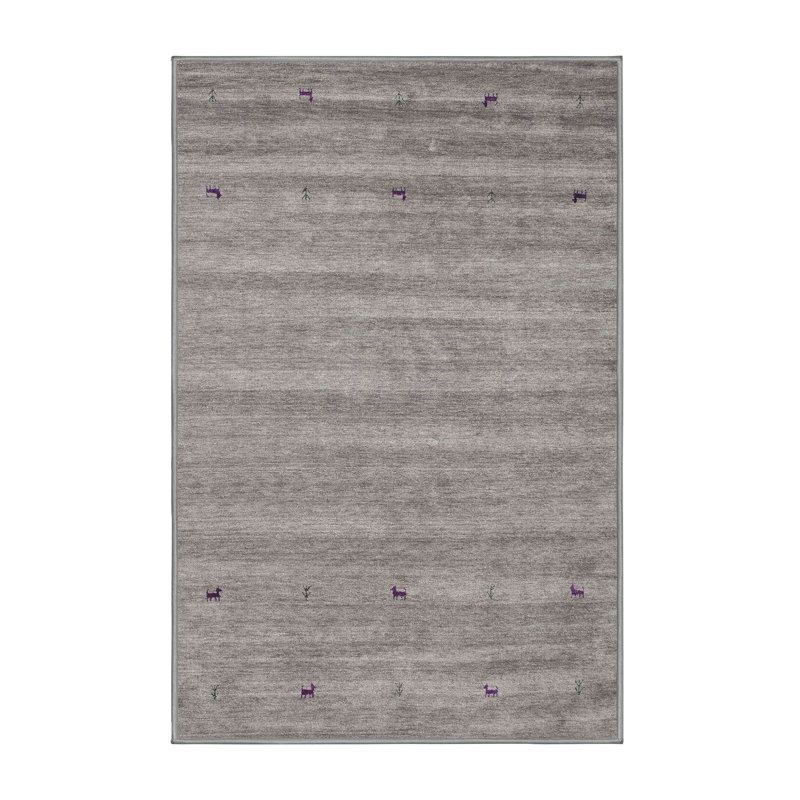 Tapis gris zone contemporaine, Rectangle 5 pi x 7 pi