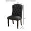 Chaise de salle à manger rustique 2 pièces capitonnée avec garniture cloutée capitonnée et dossier à oreilles finition noir et gris antique-484196763