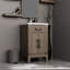 20 po L 18 po x 18 po, meuble-lavabo en chêne gris, comptoir en acrylique, robinet, plateau en miroir, 18 po