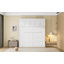 Lit escamotable double / double avec armoires supérieures, blanc-121082970