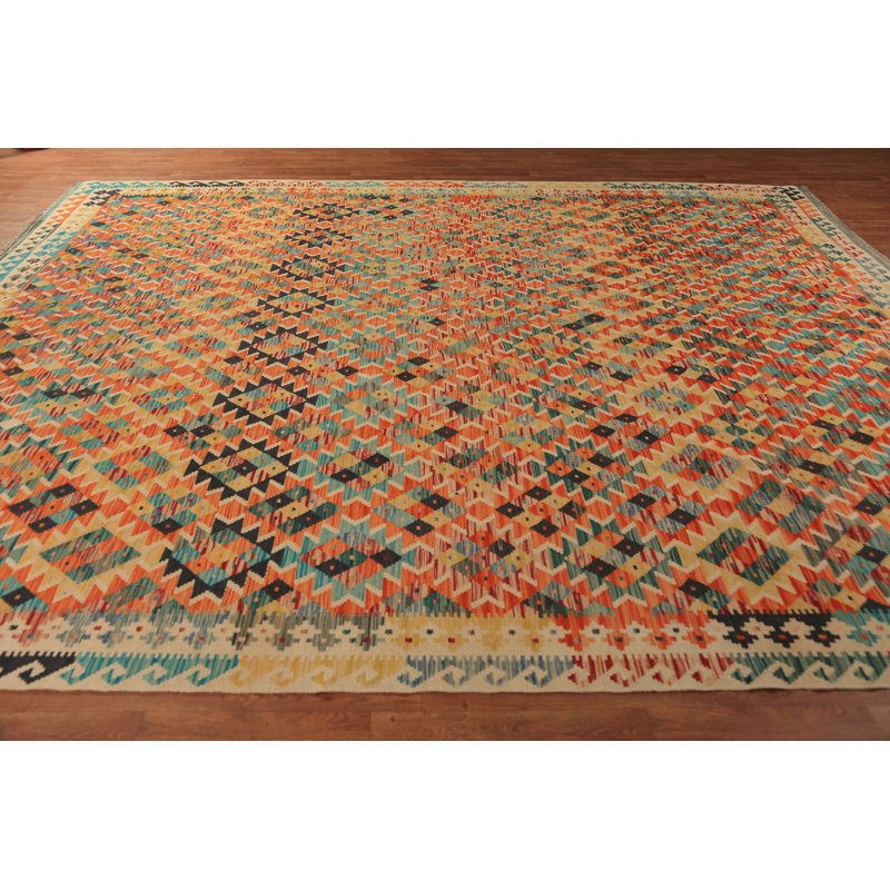 Reversible Wool Kilim Oriental Area Rug 10x13