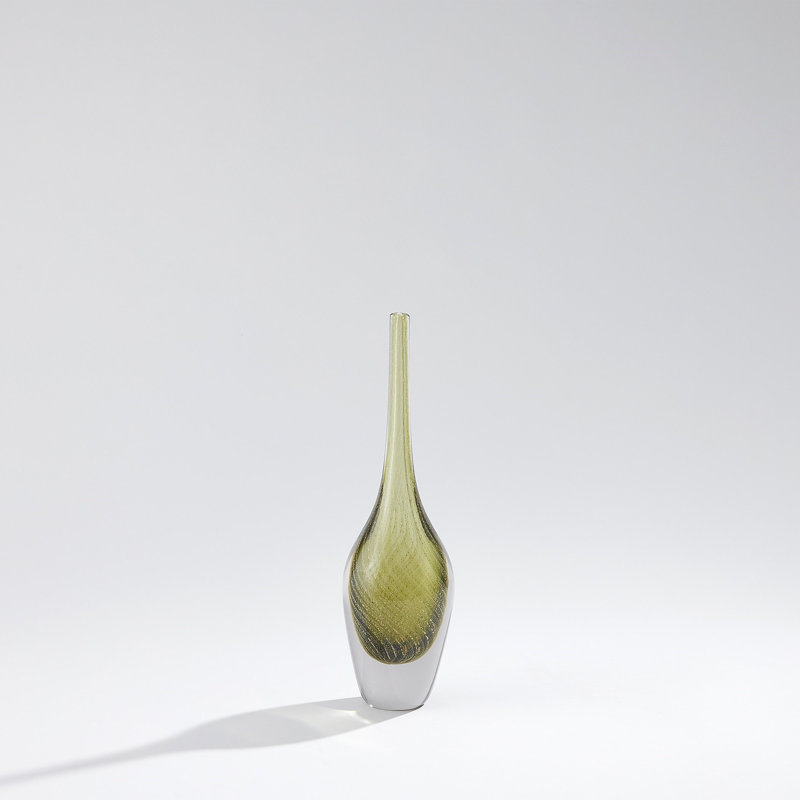 Flecked Spire Bottle-Olive-Sm, 15.75" H x 4.75" W x 4.75" D