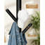 Coat Rack, Sturdy Wooden Stand Tree with 8 Hooks, 3 Adjustable Height Options, Freestanding Clothes Hanger for Bedroom, Hallway, Entrance, Office, Natural Beech Wood, Black Square Base