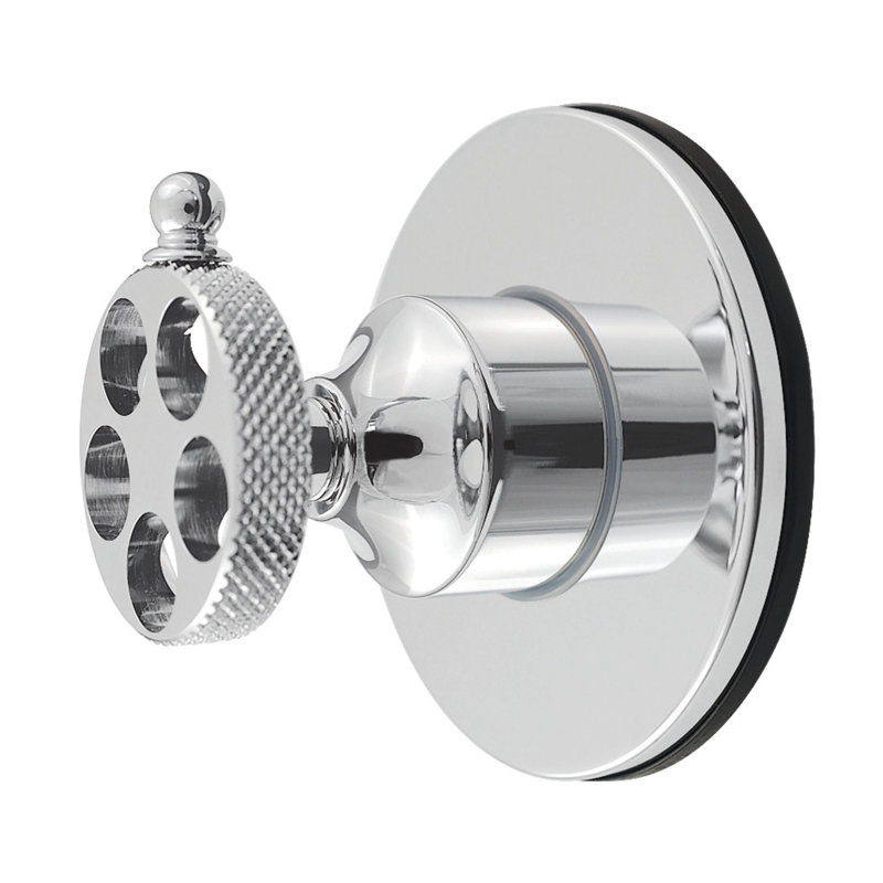 Kingston Brass Webb Single-Handle Wall Mount Six-Way Diverter Valve with Knurled Handle and Round Trim Kit