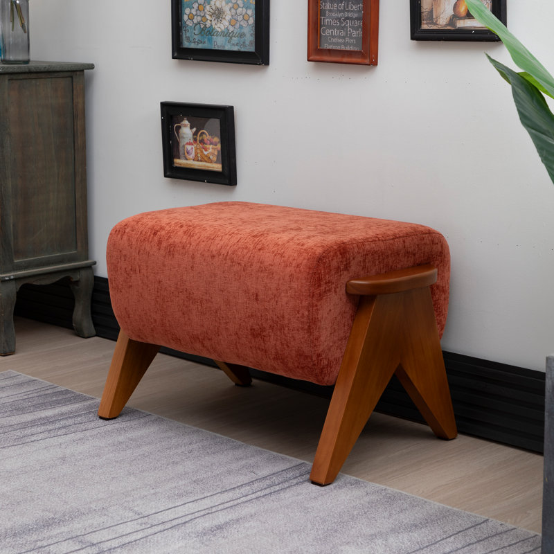 65cm Wide Rectangle Solid Colour Standard Ottoman, Orange